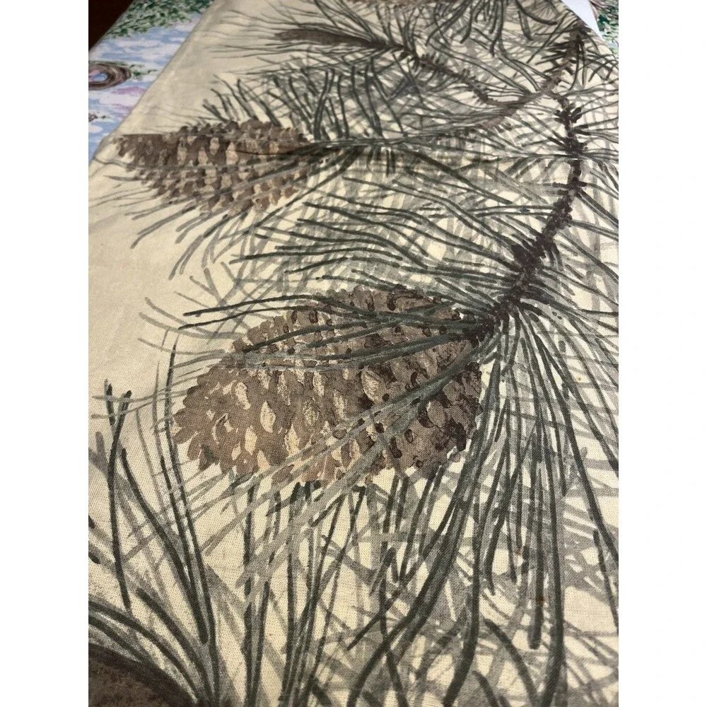 Pottery Barn Pine Cone Bough Table Runner 18x108”